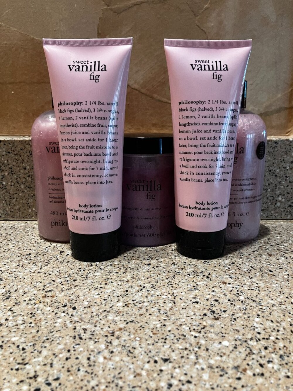 Philosophy Set Sweet Vanilla Fig of 2 Body Lotions , 2 Shower Gels, Etc.!